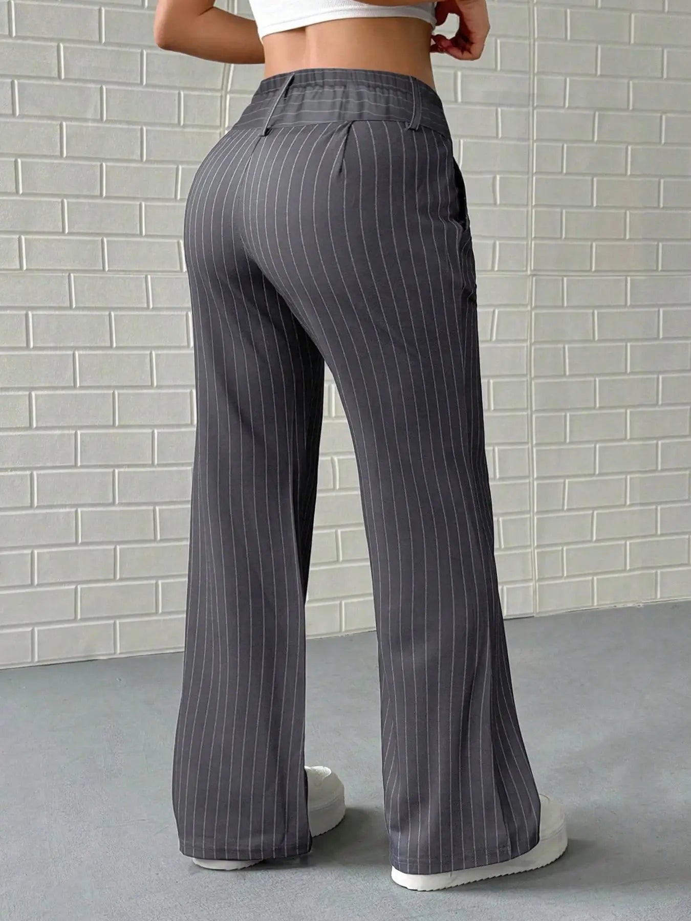 【Plus Size】 Striped Print Pants, Casual Comfy Trousers for Daily Wear, Women's Bottoms for All Seasons